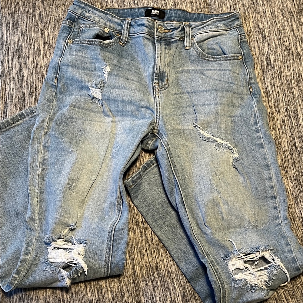 I&M Black Label Light Blue Distressed Boyfriend Jeans